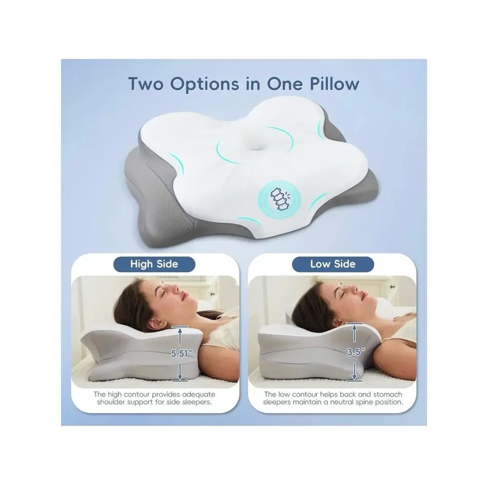 Cervical Neck Pillow, Ergonomic Memory Foam Pillows for Neck Pain Relief